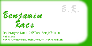 benjamin racs business card